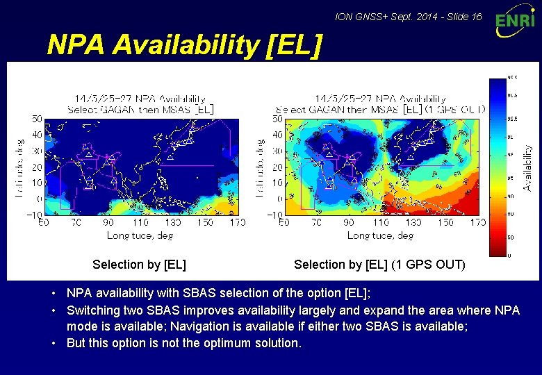 ION GNSS+ Sept. 2014 - Slide 16 NPA Availability [EL] Selection by [EL] (1