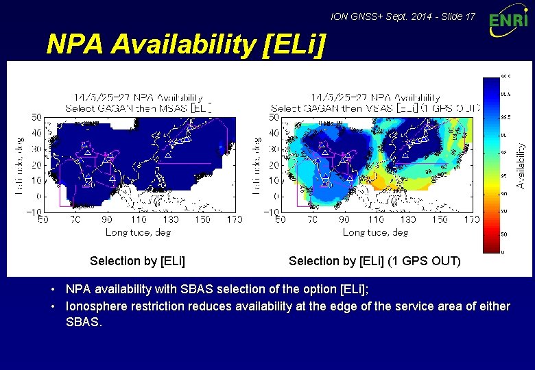ION GNSS+ Sept. 2014 - Slide 17 NPA Availability [ELi] Selection by [ELi] (1