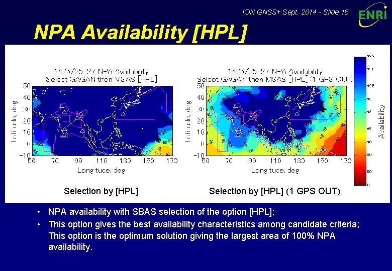 ION GNSS+ Sept. 2014 - Slide 18 NPA Availability [HPL] Selection by [HPL] (1
