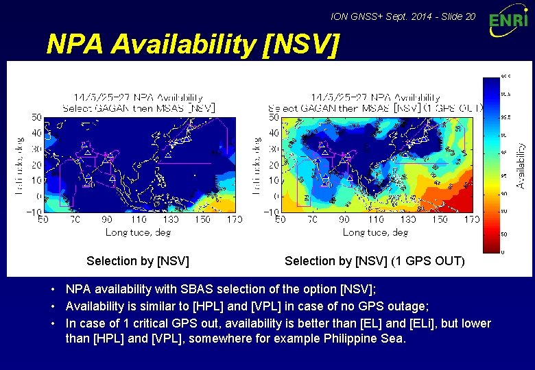 ION GNSS+ Sept. 2014 - Slide 20 NPA Availability [NSV] Selection by [NSV] (1