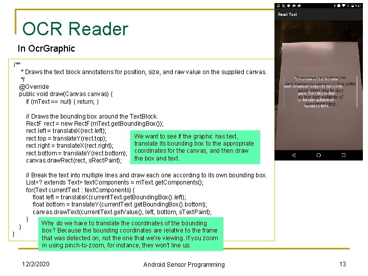 OCR Reader In Ocr. Graphic /** * Draws the text block annotations for position,