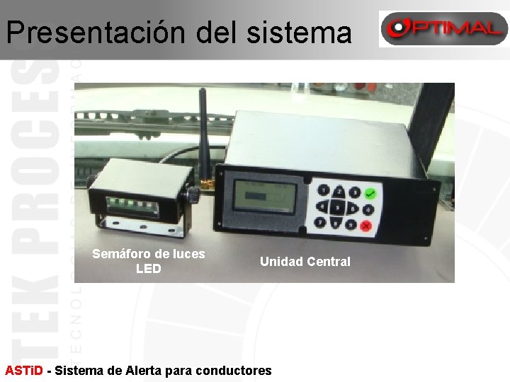 Presentación del sistema Semáforo de luces LED Unidad Central ASTi. D - Sistema de
