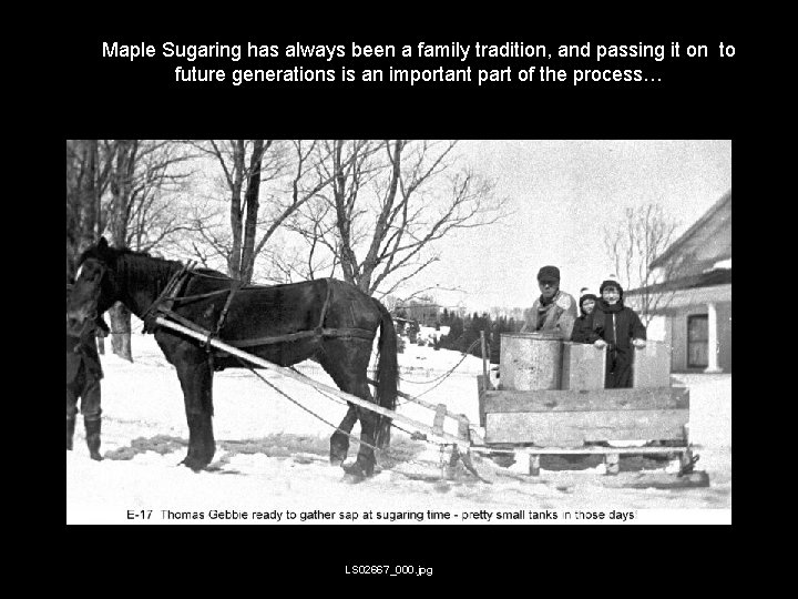 Maple Sugaring has always been a family tradition, and passing it on to future