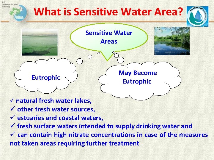 What is Sensitive Water Area? Sensitive Water Areas Eutrophic ü natural fresh water lakes,