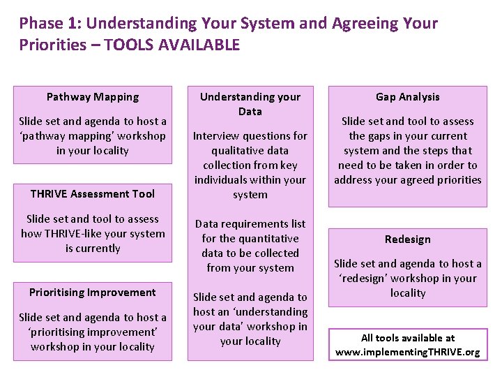 Phase 1: Understanding Your System and Agreeing Your Priorities – TOOLS AVAILABLE Pathway Mapping Phase 1: Understanding Your System and Agreeing Your Priorities – TOOLS AVAILABLE Pathway Mapping