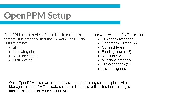 Open. PPM Setup Open. PPM uses a series of code lists to categorize content.