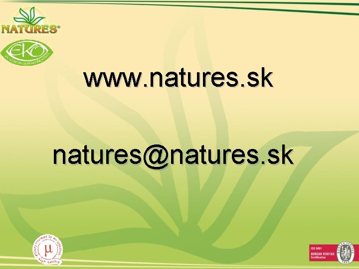 www. natures. sk natures@natures. sk 