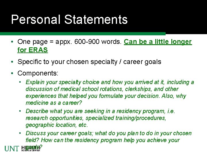 Personal Statements • One page = appx. 600 -900 words. Can be a little Personal Statements • One page = appx. 600 -900 words. Can be a little