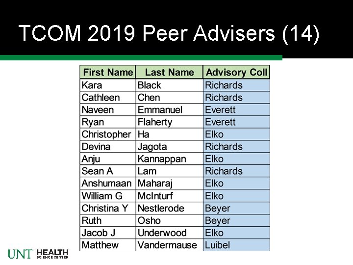 TCOM 2019 Peer Advisers (14) TCOM 2019 Peer Advisers (14)