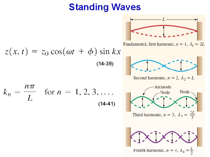 Standing Waves (14 -39) (14 -41) 