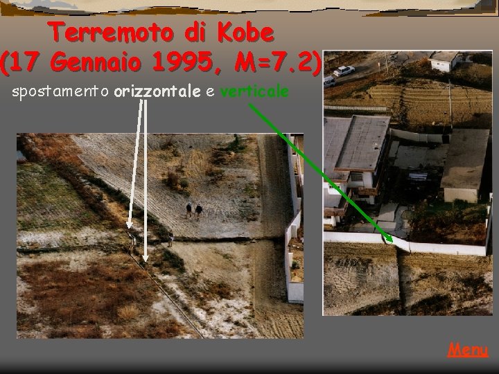 Terremoto di Kobe (17 Gennaio 1995, M=7. 2) spostamento orizzontale e verticale Menu 