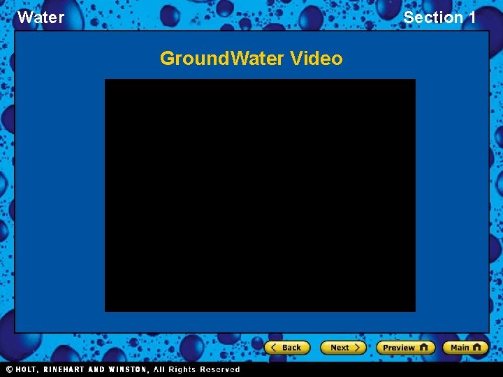 Water Section 1 Ground. Water Video 