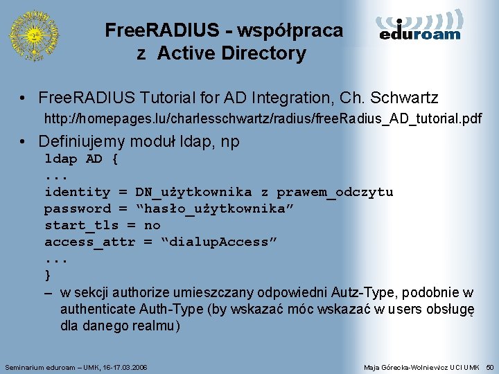 Free. RADIUS - współpraca z Active Directory • Free. RADIUS Tutorial for AD Integration,