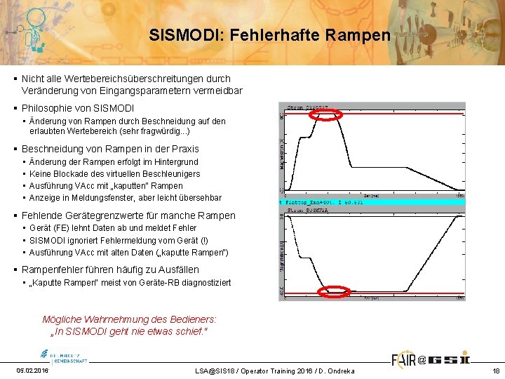 SISMODI: Fehlerhafte Rampen § Nicht alle Wertebereichsüberschreitungen durch Veränderung von Eingangsparametern vermeidbar § Philosophie