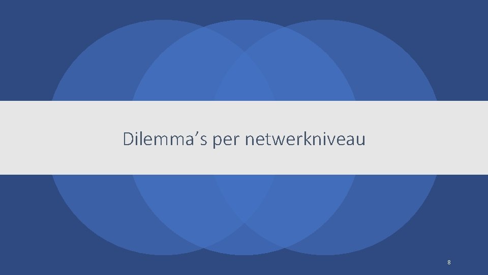 Dilemma’s per netwerkniveau 8 