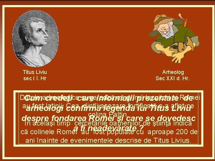 Тitus Liviu sec I î. Hr Arheolog Sec XXI d. Hr. Datele sugerează că