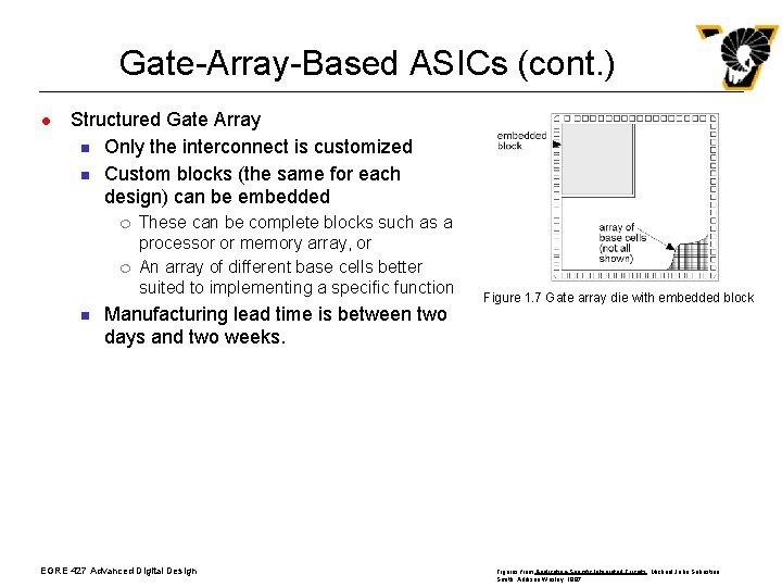 Gate-Array-Based ASICs (cont. ) l Structured Gate Array n Only the interconnect is customized