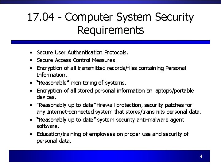 17. 04 - Computer System Security Requirements • Secure User Authentication Protocols. • Secure 17. 04 - Computer System Security Requirements • Secure User Authentication Protocols. • Secure