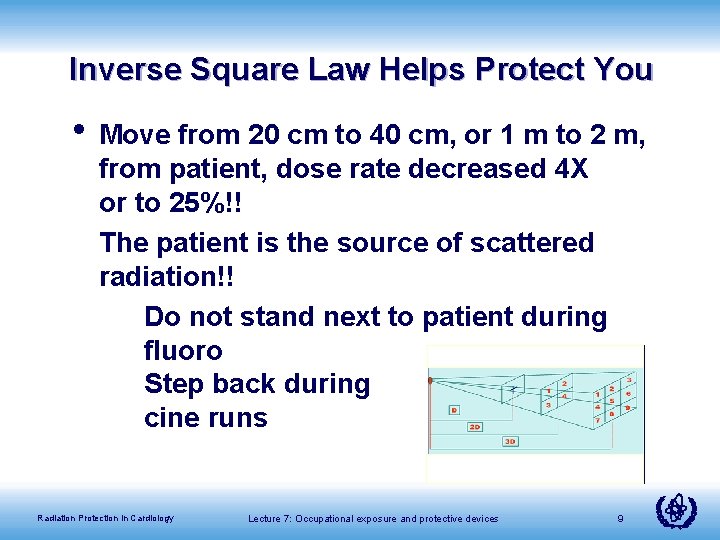Inverse Square Law Helps Protect You • Move from 20 cm to 40 cm,