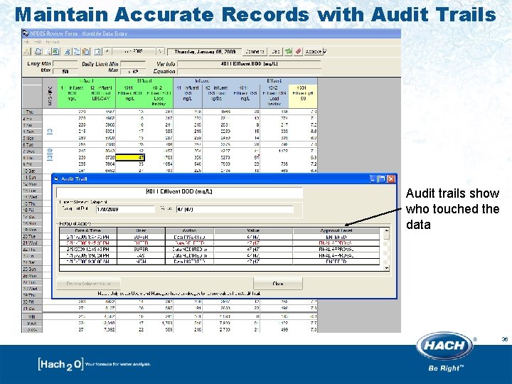 Maintain Accurate Records with Audit Trails Audit trails show who touched the data 36 Maintain Accurate Records with Audit Trails Audit trails show who touched the data 36