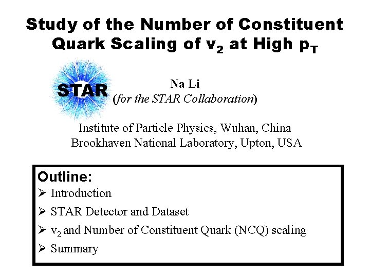Study of the Number of Constituent Quark Scaling of v 2 at High p.