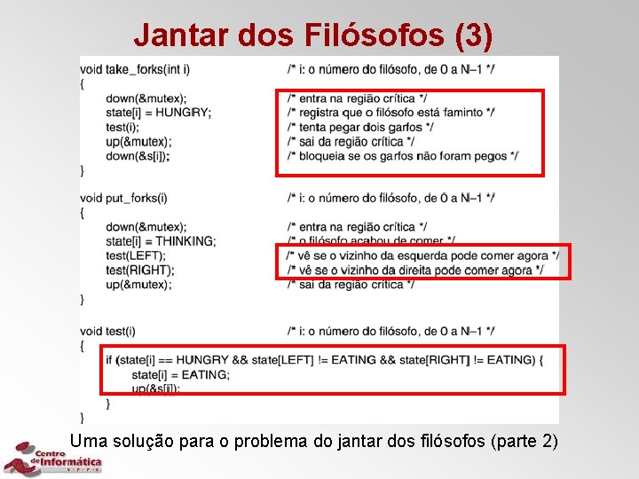 Jantar dos Filósofos (3) Uma solução para o problema do jantar dos filósofos (parte