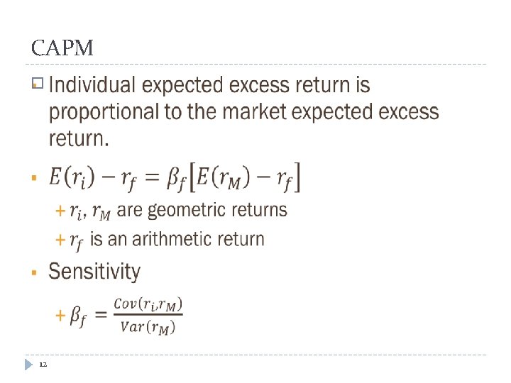 CAPM � 12 