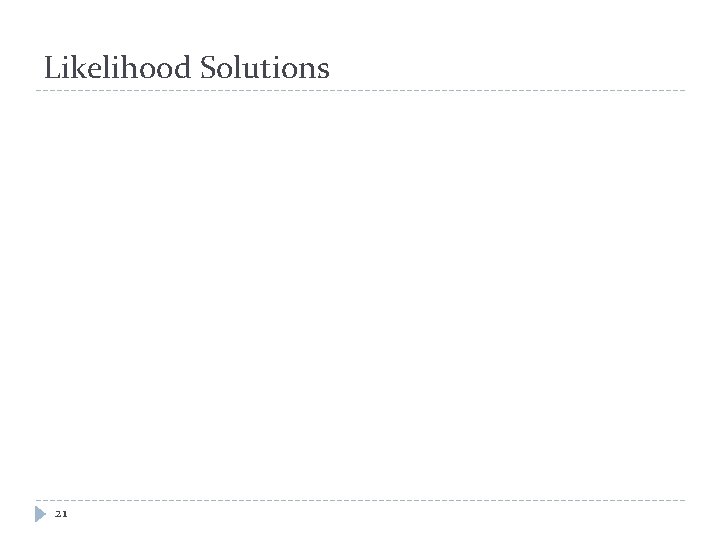 Likelihood Solutions 21 