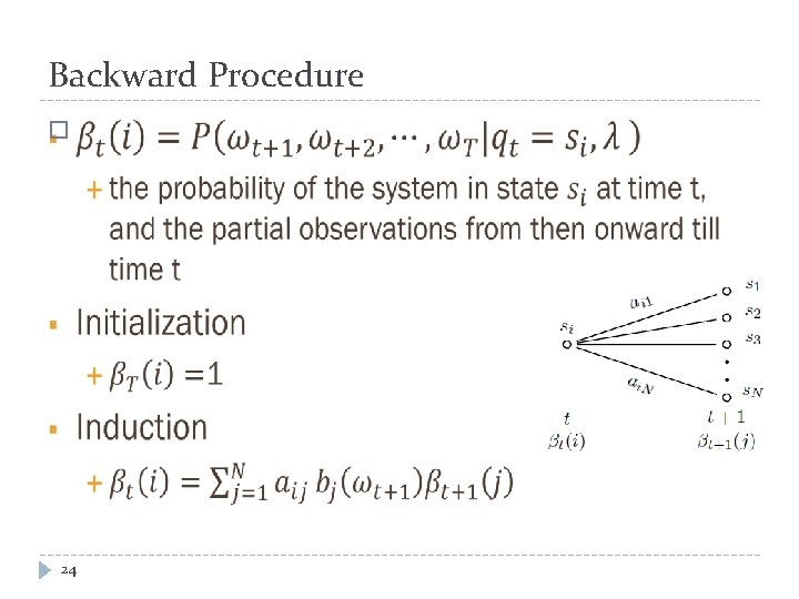 Backward Procedure � 24 