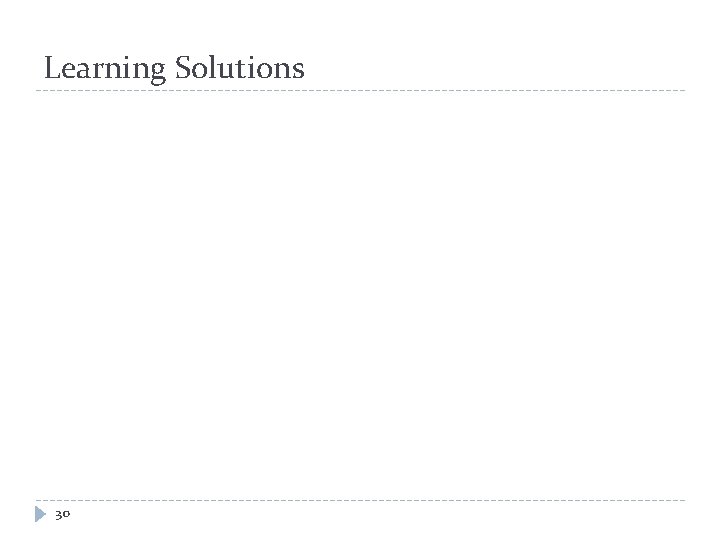 Learning Solutions 30 