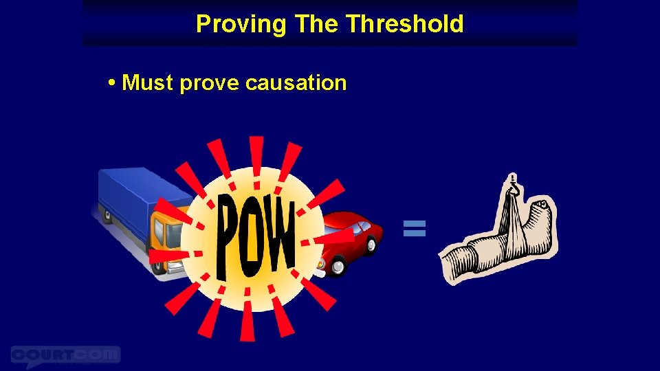 Proving The Threshold • Must prove causation + = 