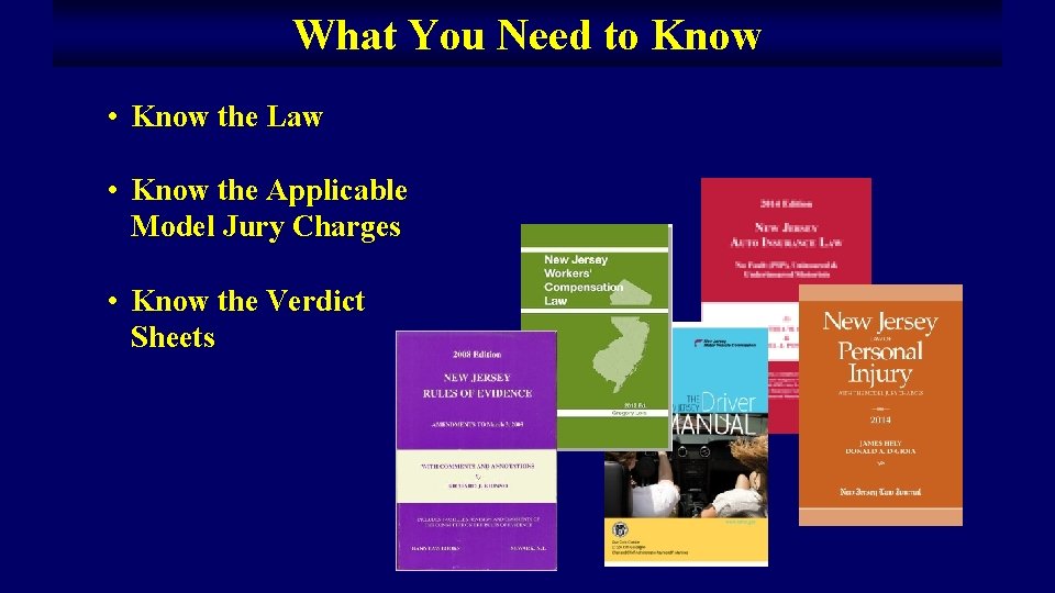 What You Need to Know • Know the Law • Know the Applicable Model