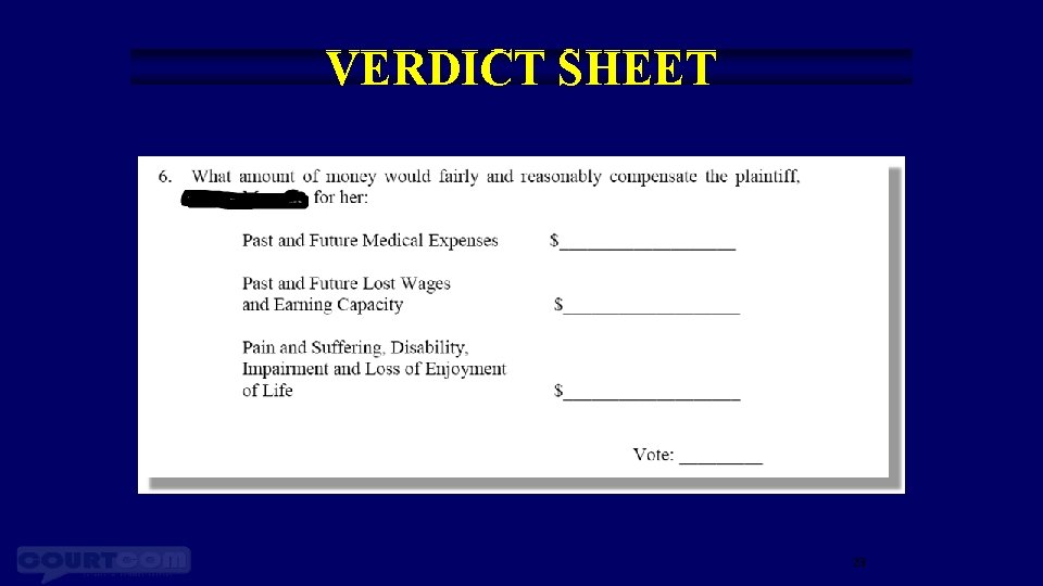 VERDICT SHEET 23 