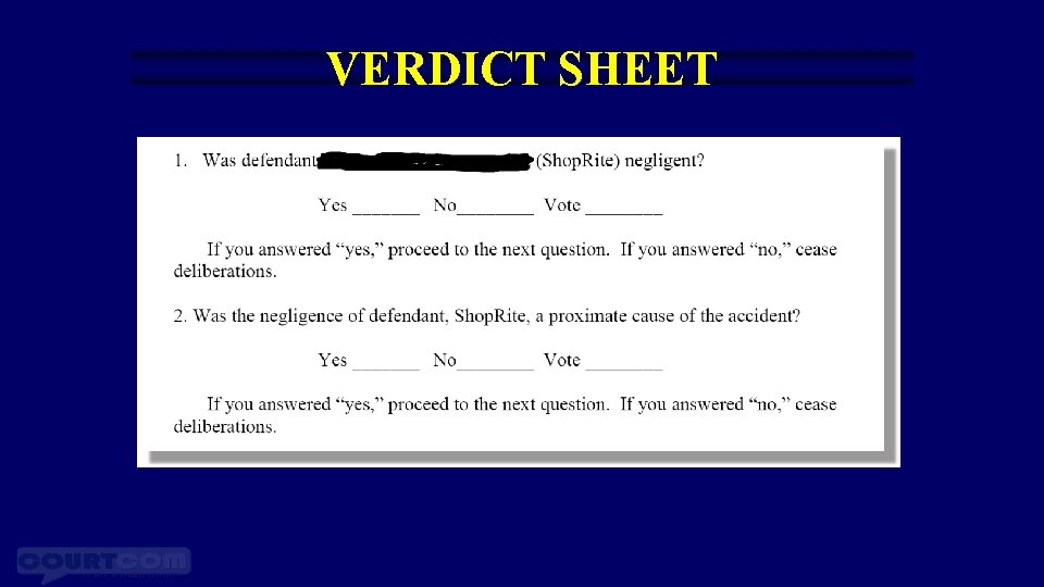 VERDICT SHEET 