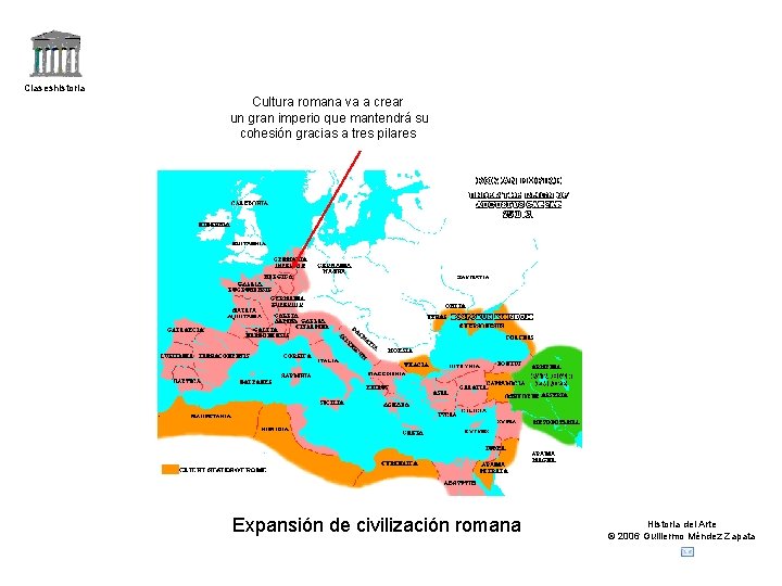 Claseshistoria Cultura romana va a crear un gran imperio que mantendrá su cohesión gracias