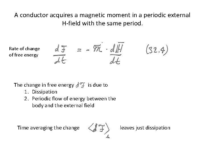 A conductor acquires a magnetic moment in a periodic external H-field with the same