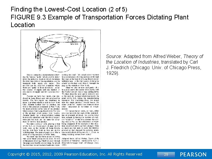 Finding the Lowest-Cost Location (2 of 5) FIGURE 9. 3 Example of Transportation Forces