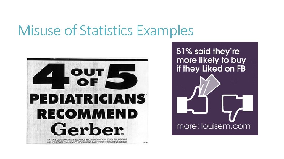 Misuse of Statistics Examples 