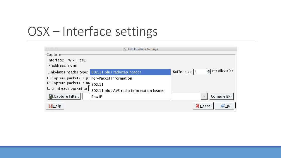 OSX – Interface settings 