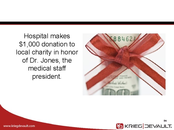 Hospital makes $1, 000 donation to local charity in honor of Dr. Jones, the