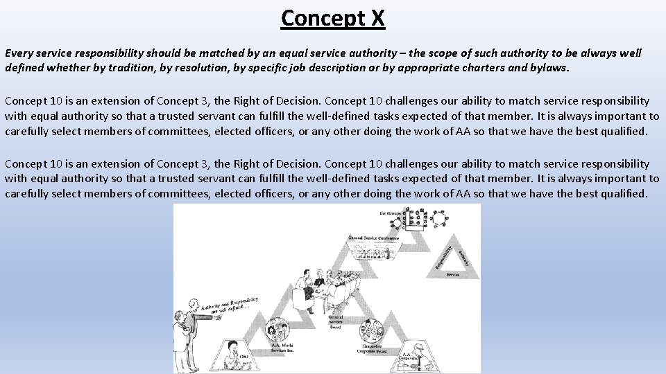 Concept X Every service responsibility should be matched by an equal service authority –