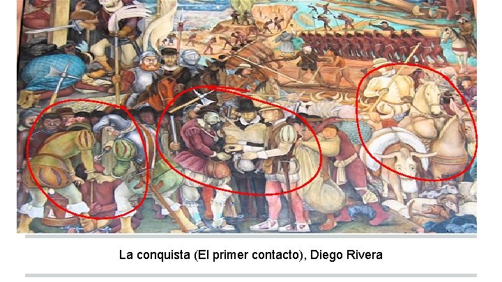 La conquista (El primer contacto), Diego Rivera 