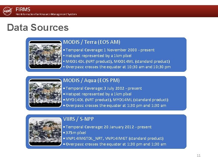 Data Sources MODIS / Terra (EOS AM) • Temporal Coverage: 1 November 2000 -