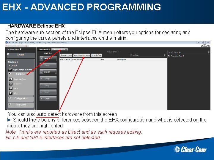 EHX - ADVANCED PROGRAMMING HARDWARE Eclipse EHX The hardware sub-section of the Eclipse EHX