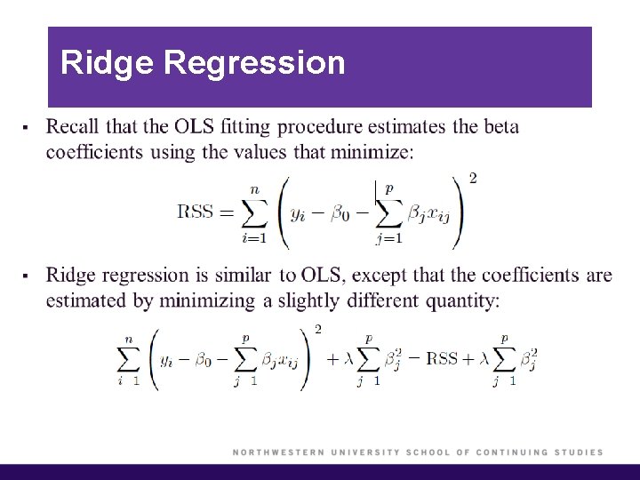 Ridge Regression § 