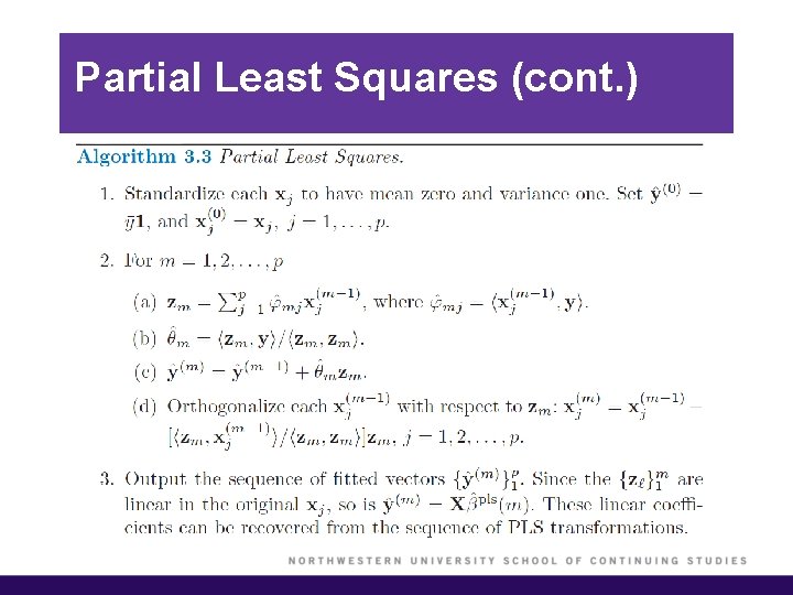 Partial Least Squares (cont. ) 