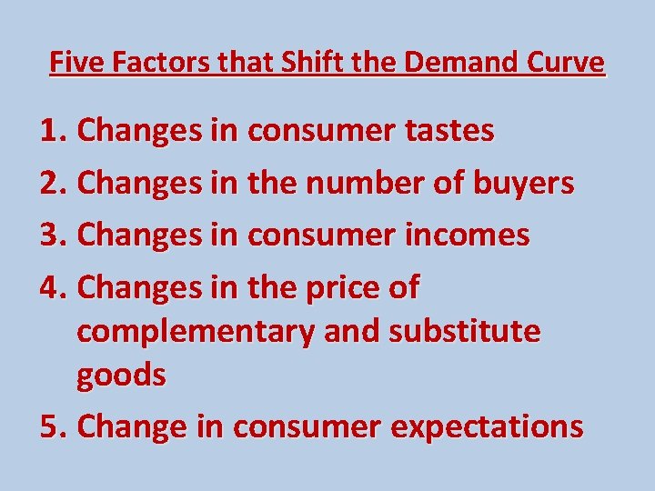 factors shifting the demand curve | explore demand... Demand Curves Supply and Demand is a way