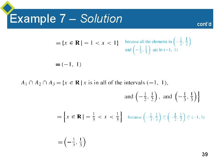 Example 7 – Solution cont’d 39 
