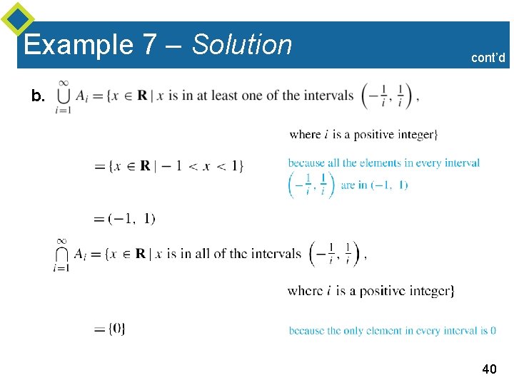 Example 7 – Solution cont’d b. 40 