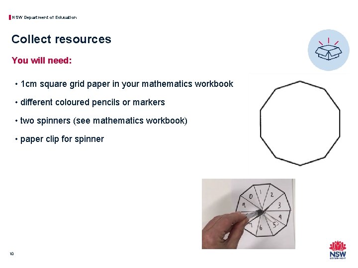 NSW Department of Education Collect resources You will need: • 1 cm square grid